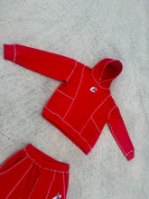 Load image into Gallery viewer, Red Cozy Craft Reverse Stitch Sweatsuit (Wide Leg Sweatpants)